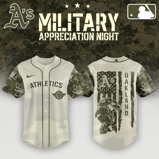 Athletics x MLB . 2025 Armed Forces Day Night Jersey Editons Limited