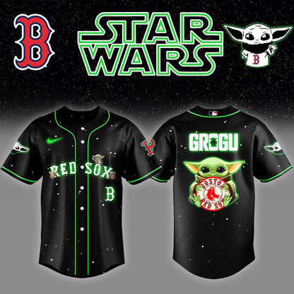 Boston Red Sox x Stars Wars Grogu Night Baseball Jersey Editions Limited
