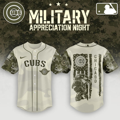 Chicago Cubs x MLB . 2025 Armed Forces Day Night Jersey Editons Limited