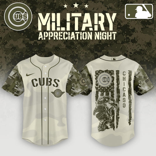 Chicago Cubs x MLB . 2025 Armed Forces Day Night Jersey Editons Limited