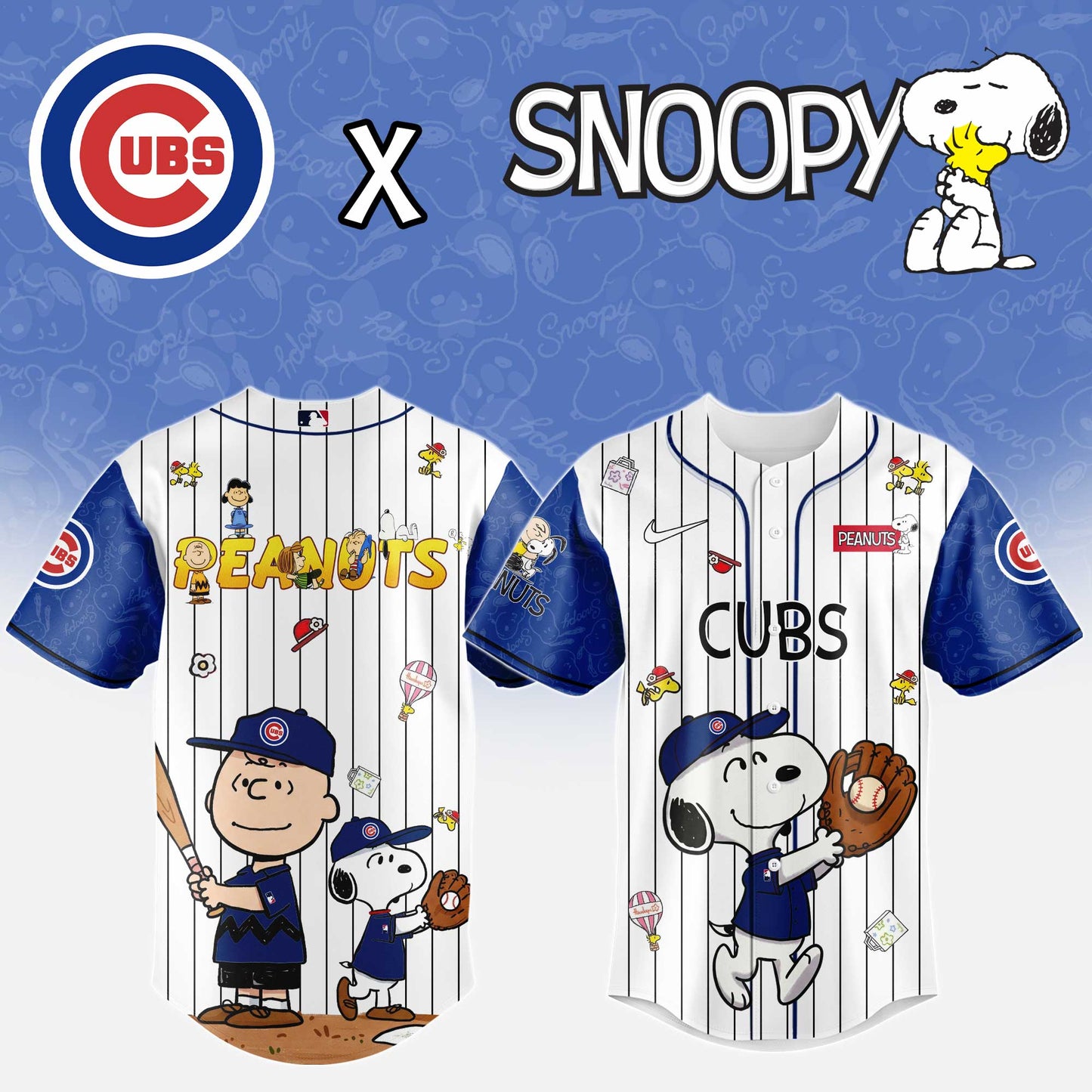 Chicago Cubs MLB “75th Anniversary of Peanuts” Snoopy Special Edition Jersey2025