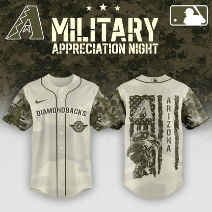 Arizona Diamondbacks x MLB . 2025 Armed Forces Day Night Jersey Editons Limited