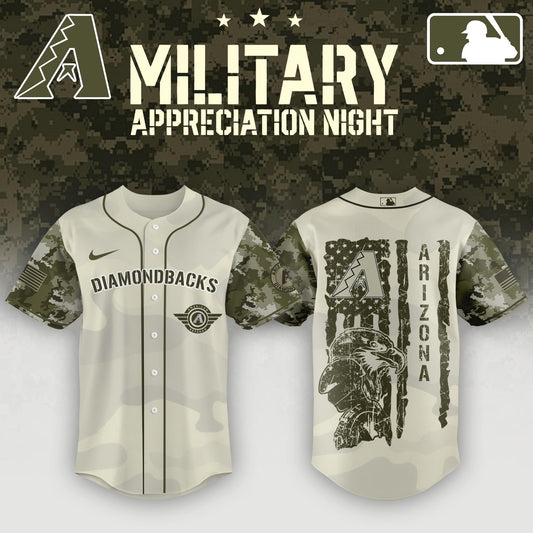 Arizona Diamondbacks x MLB . 2025 Armed Forces Day Night Jersey Editons Limited
