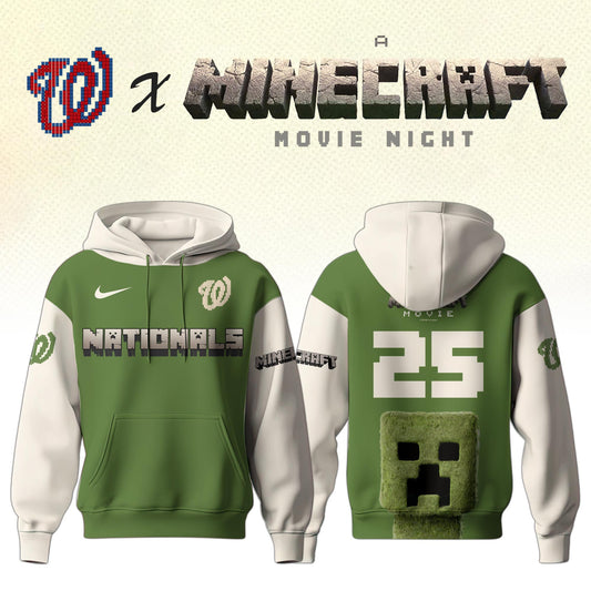 Washington Nationals MLB x A MINECRAFT MOVIE Night Hoodie Editions Limited