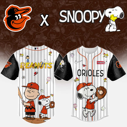Baltimore Orioles MLB “75th Anniversary of Peanuts” Snoopy Special Edition Jersey2025