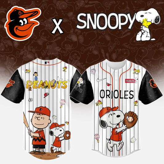 Baltimore Orioles MLB “75th Anniversary of Peanuts” Snoopy Special Edition Jersey2025