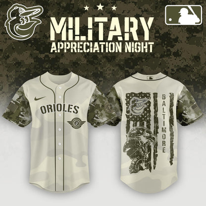 Baltimore Orioles x MLB . 2025 Armed Forces Day Night Jersey Editons Limited