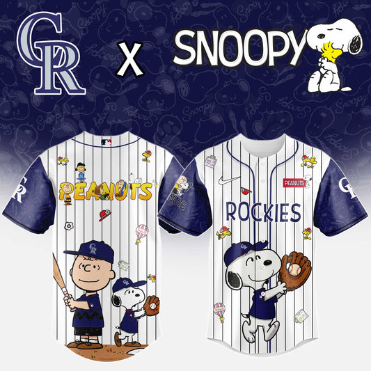 Colorado Rockies MLB “75th Anniversary of Peanuts” Snoopy Special Edition Jersey2025