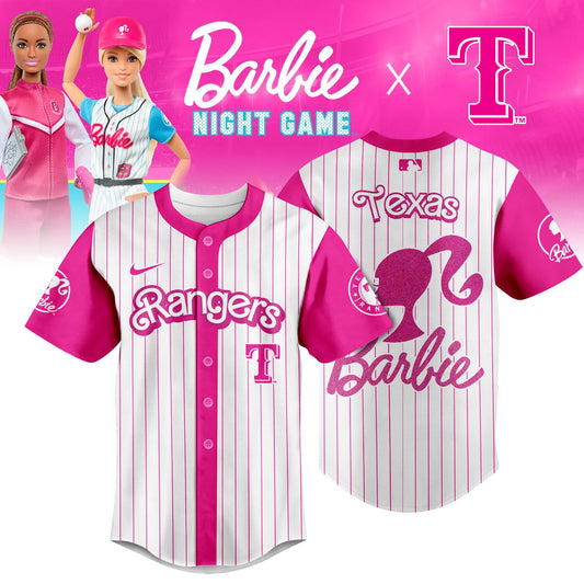 Texas Rangers MLB x Barbie Night Game Limited Edition Jersey 2025