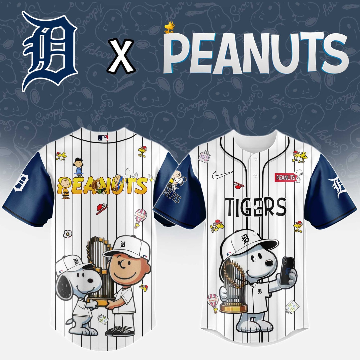 Detroit Tigers x Peanuts Night 2025 Baseball Jersey Editions Limited