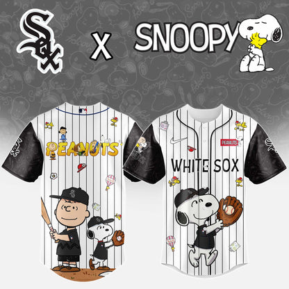 Chicago White Sox MLB “75th Anniversary of Peanuts” Snoopy Special Edition Jersey2025