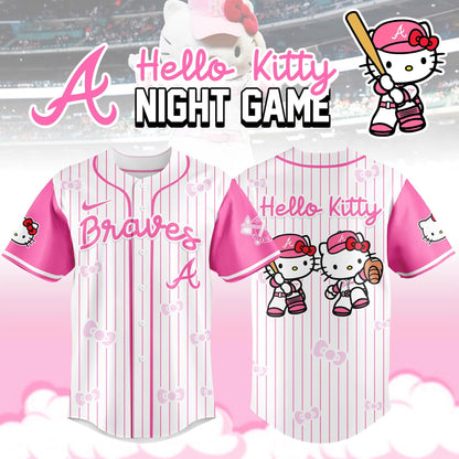 Atlanta Braves MLB x Hello Kitty Night Game Limited Edition Jersey 2025