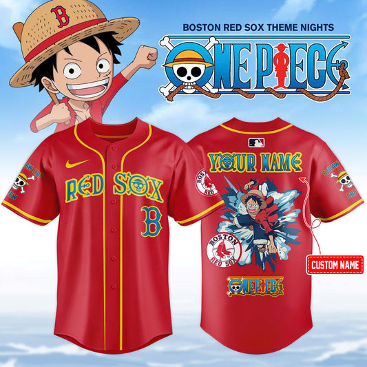 Boston Red Sox x One Piece Night Game 2025 Custom Number Limited Edition Jersey