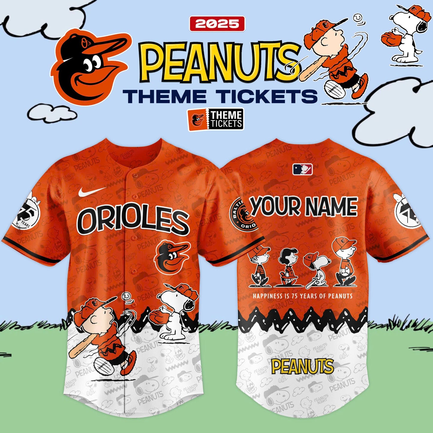 Baltimore Orioles x 75th Anniversary Of Peanuts Limited Edition Jersey 2025