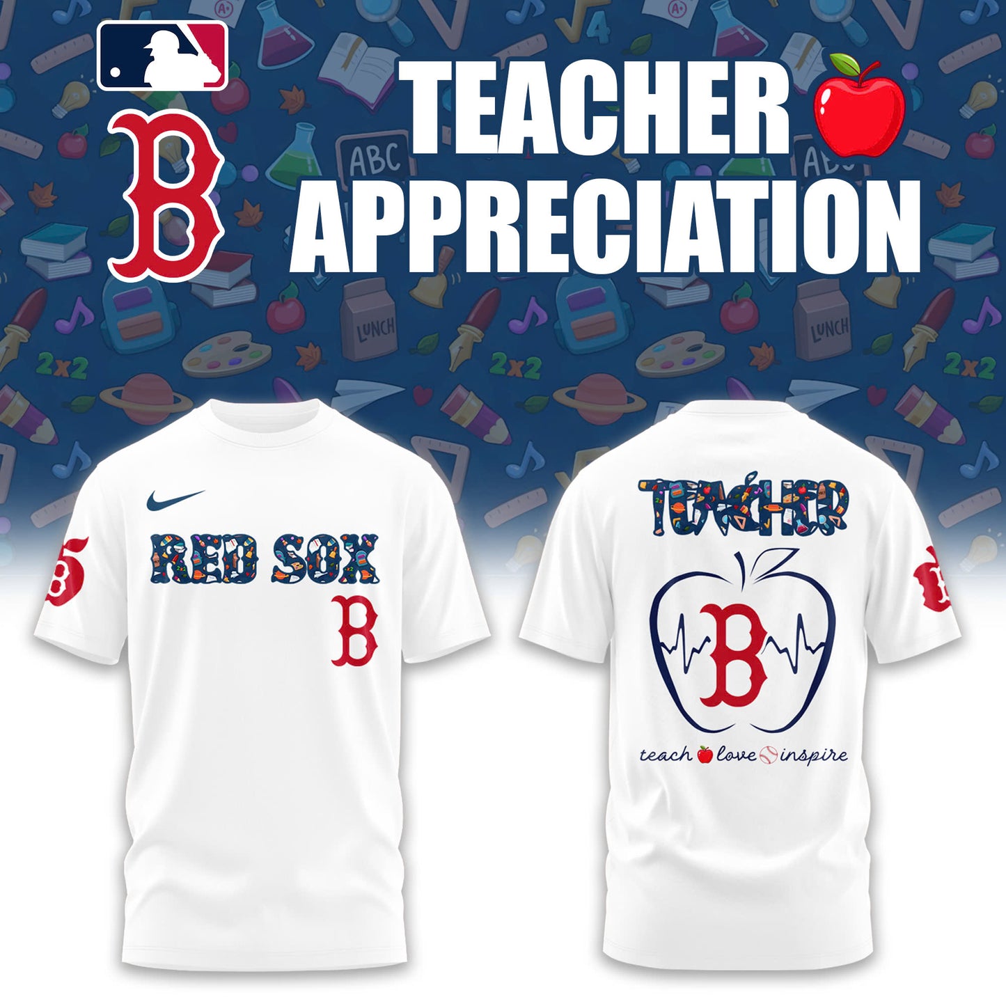 Boston Red Sox TEACHER NIGHT Combo Tshirt | Jogger | Cap